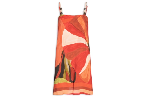 Túnica Estampada Detalhe Alça – Laranja