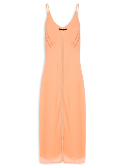 Túnica Feminina Alça Coral Concha Com Abertura - Laranja