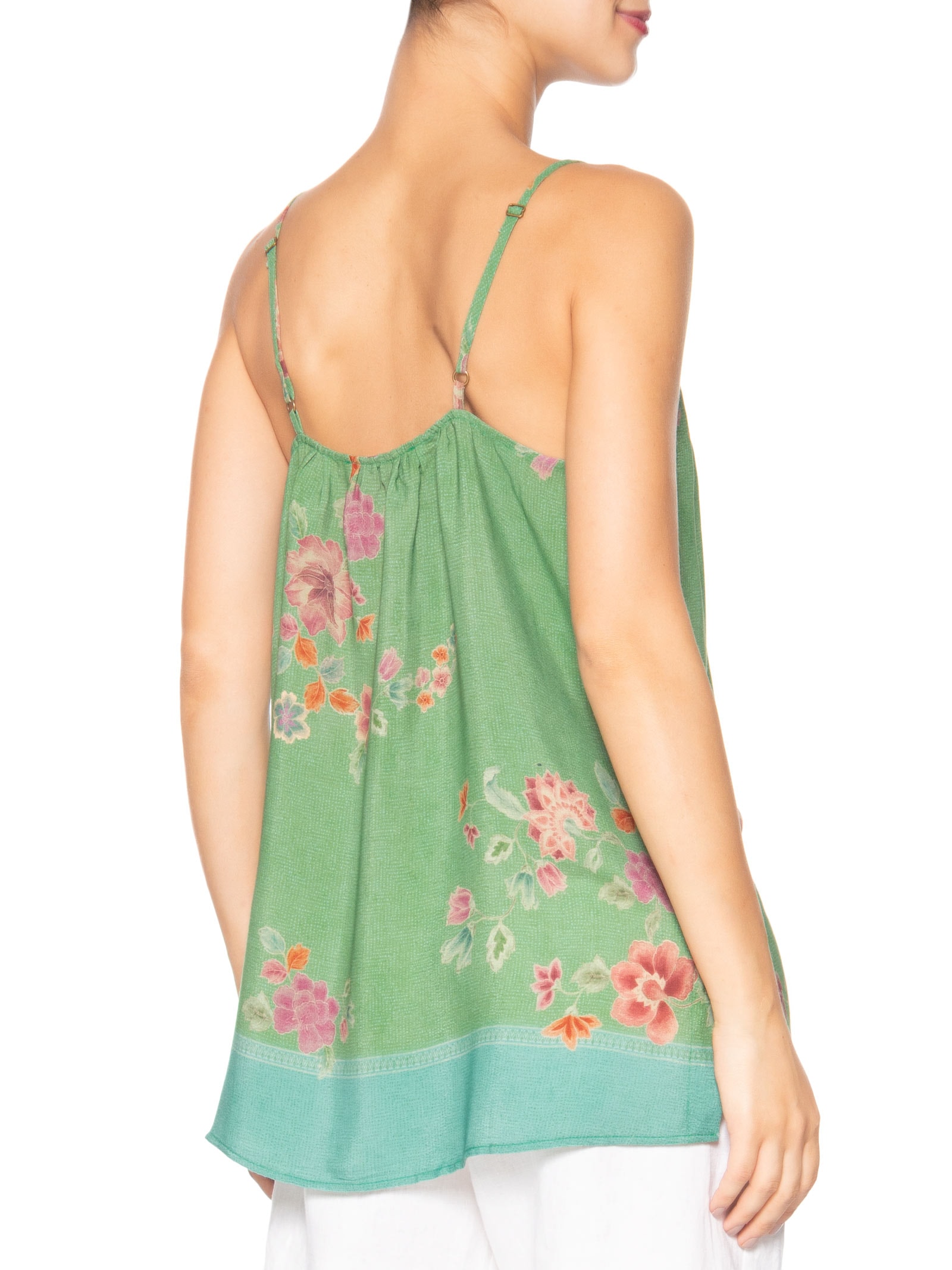 Túnica Feminina Alcinha Estampa Bliss Verde Maria Filó