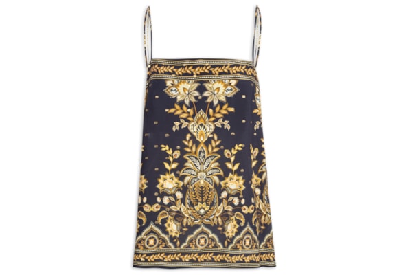 Túnica Feminina Amarração Flora Abacaxi - Preto