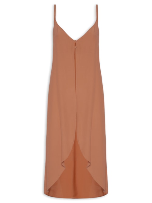 Túnica Feminina Crepe Alongada – Marrom