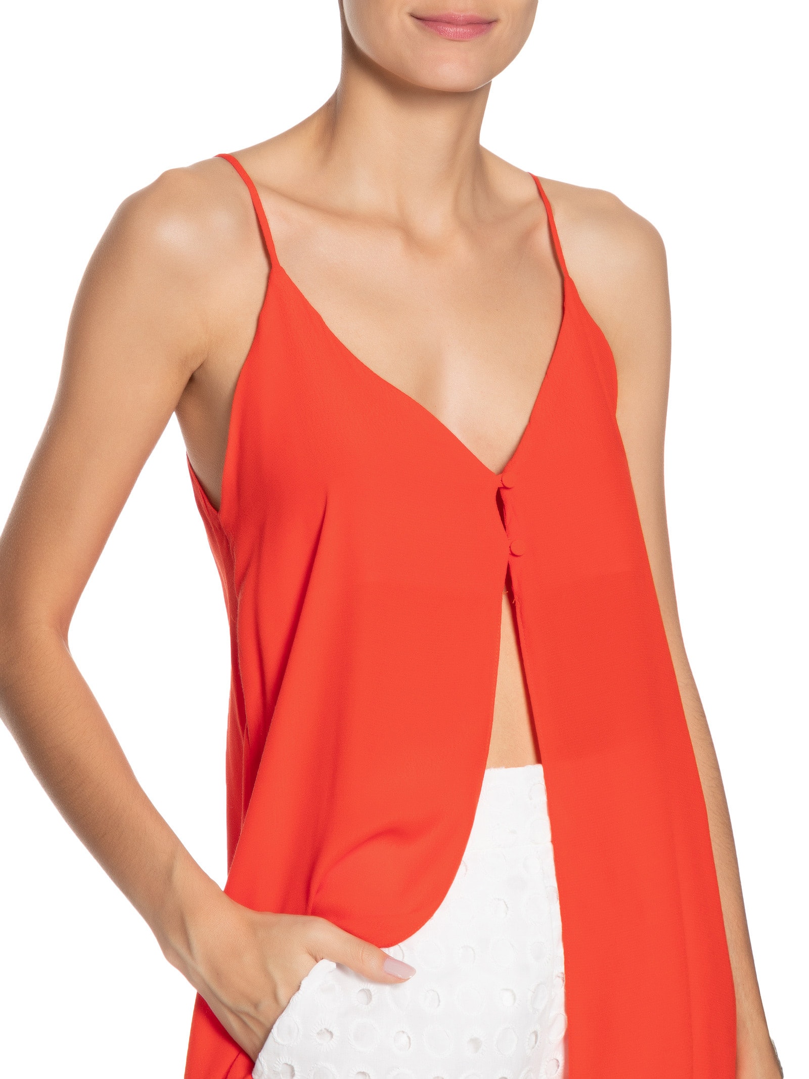 Túnica Feminina Crepe Alongada Vermelho Dress To