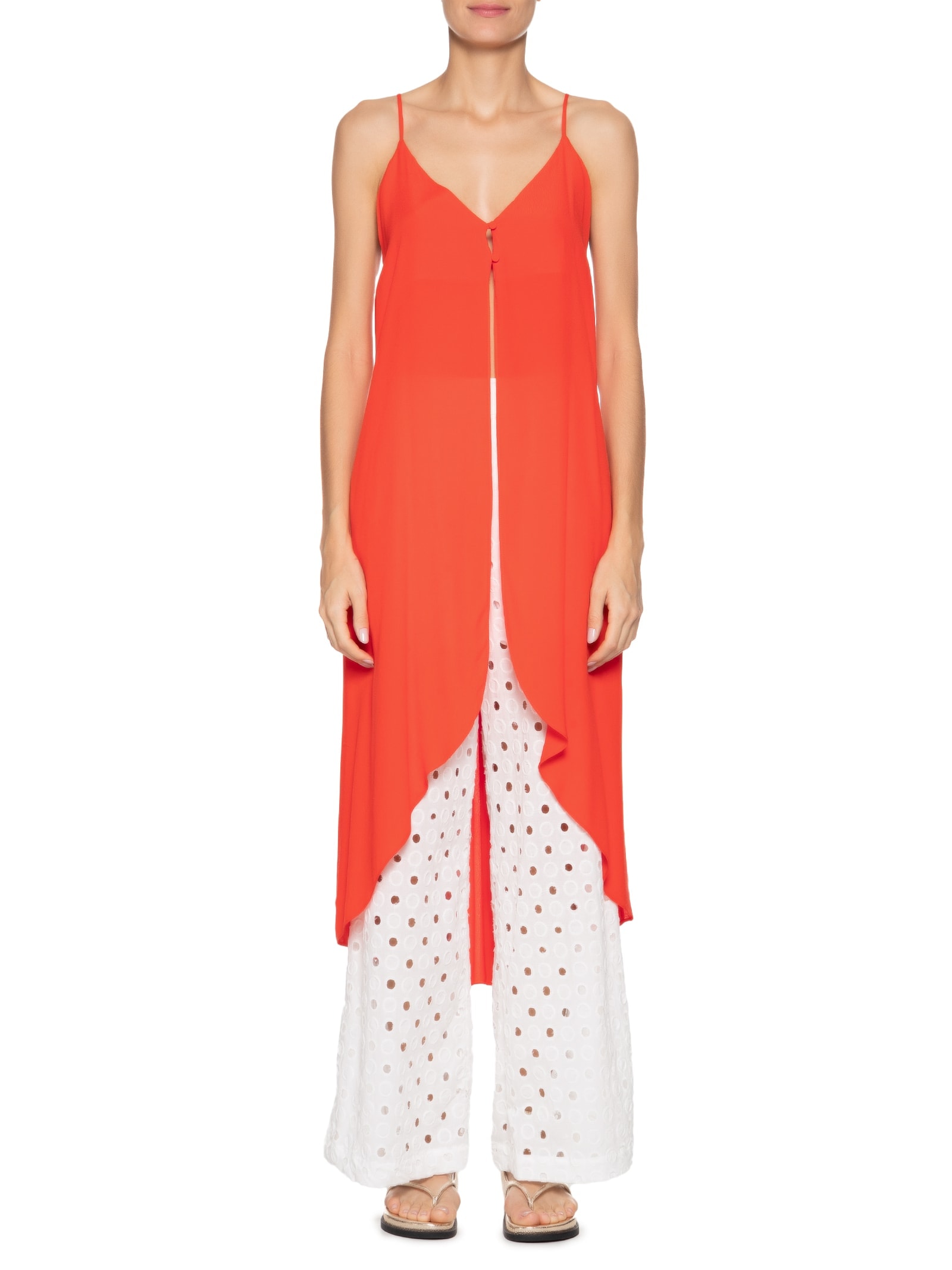 Túnica Feminina Crepe Alongada Vermelho Dress To