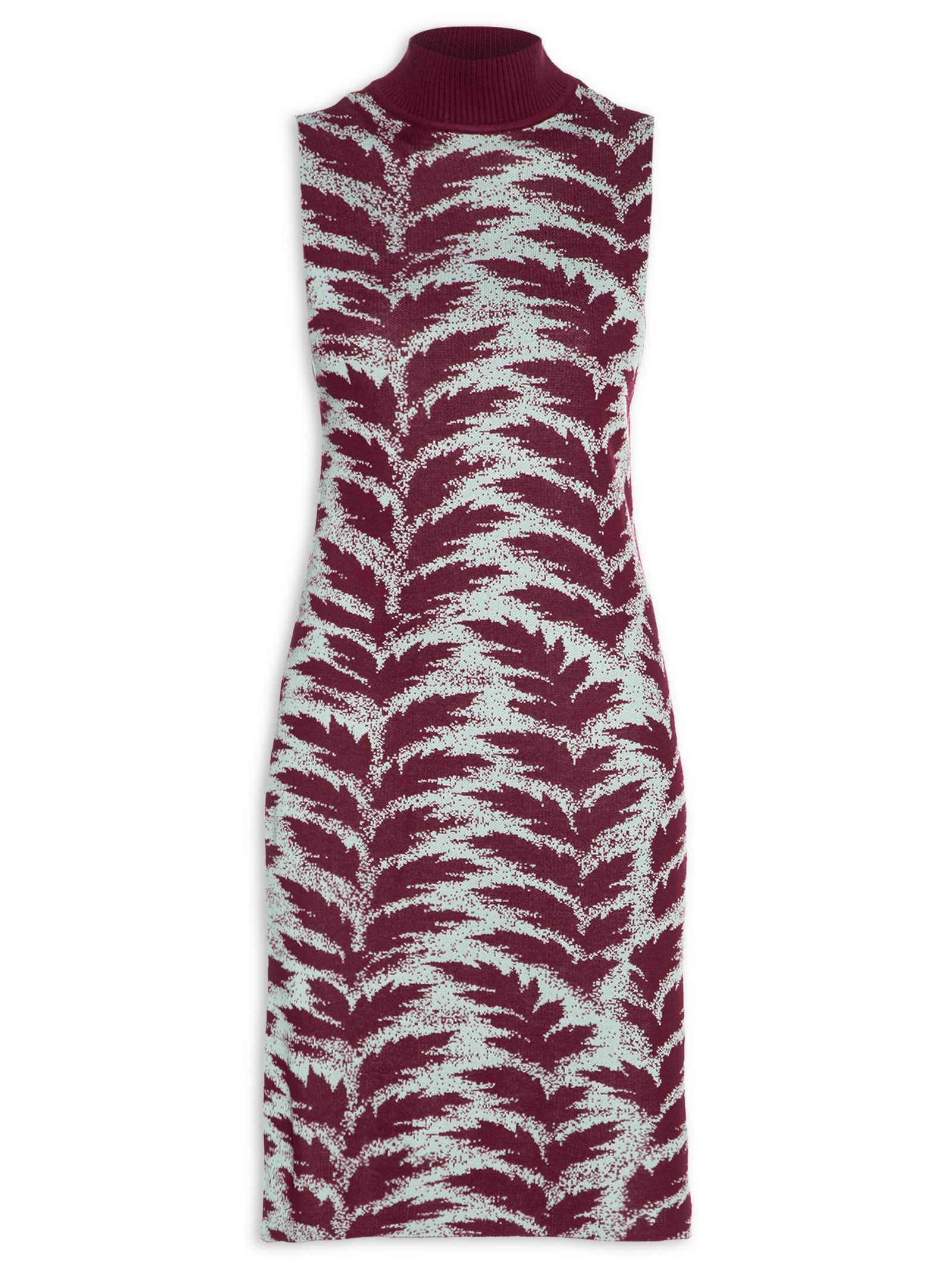 Túnica Feminina de Tricot Midi Vermelho Animale