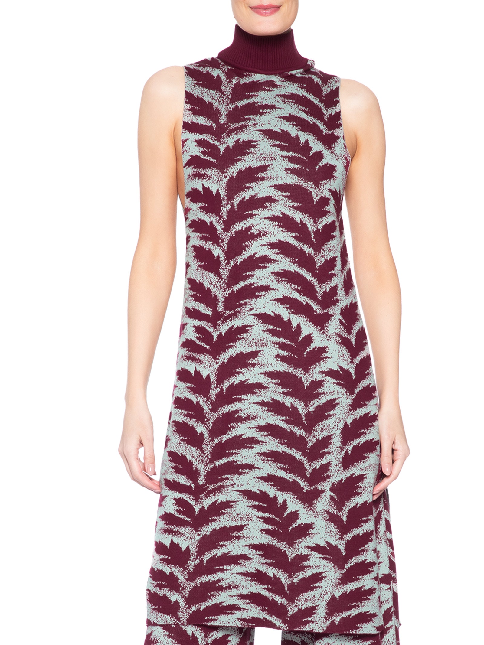 Túnica Feminina de Tricot Midi Vermelho Animale