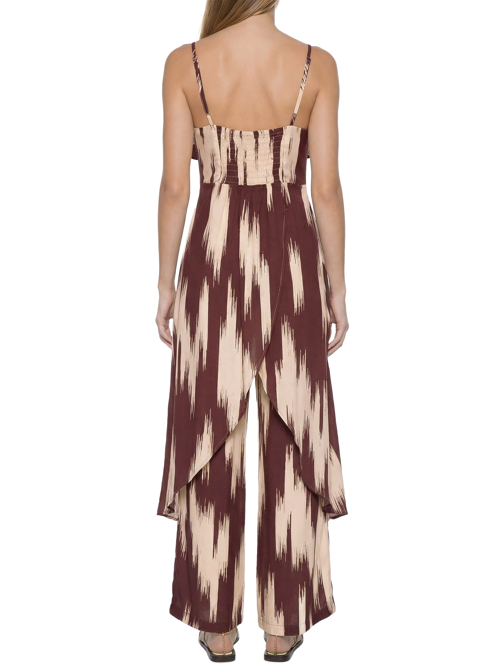 Túnica Feminina Est Babado Decote Marrom Cacay