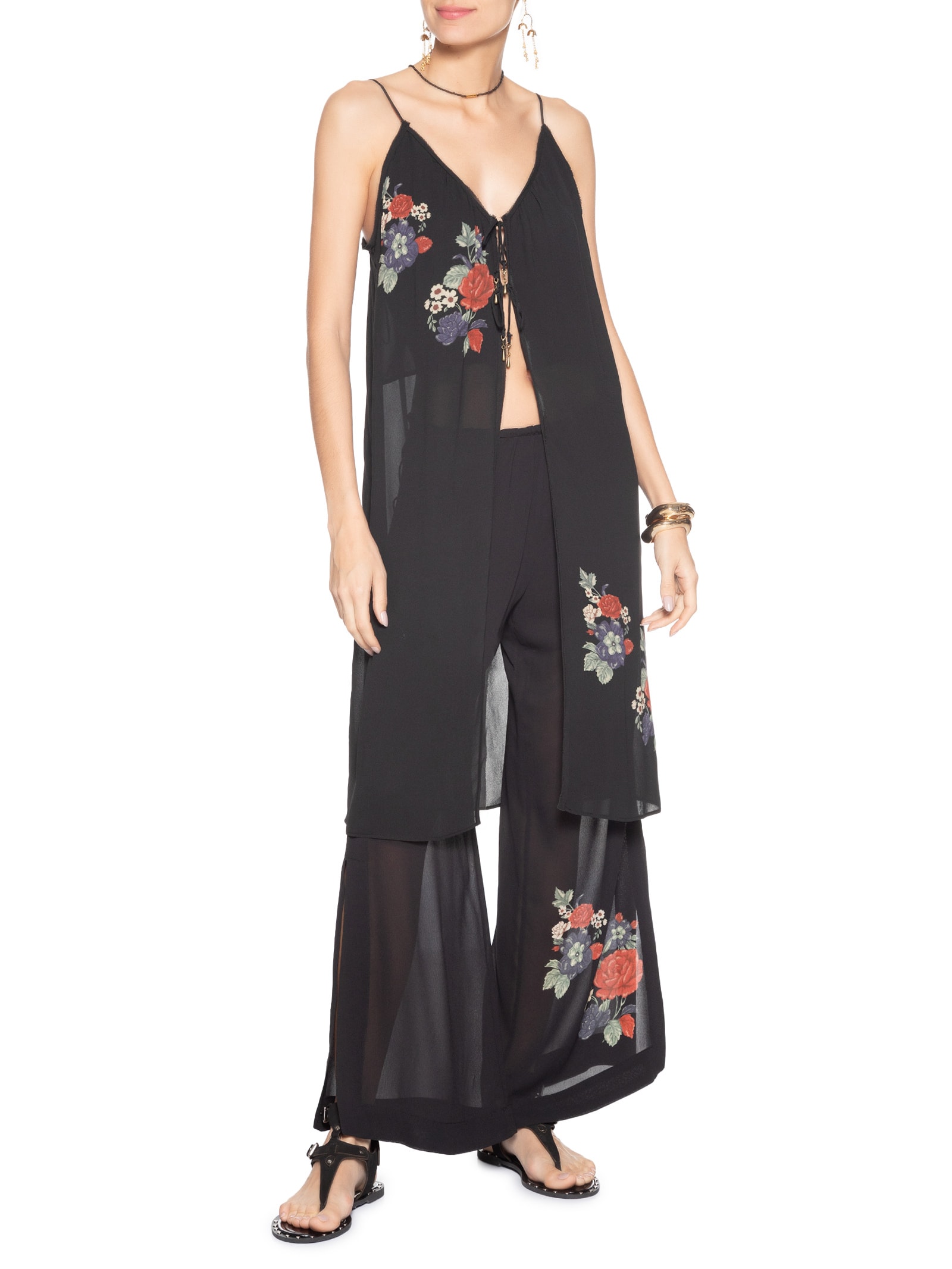 Túnica Feminina Ggt Estampa Ameli Preto Maria Filó