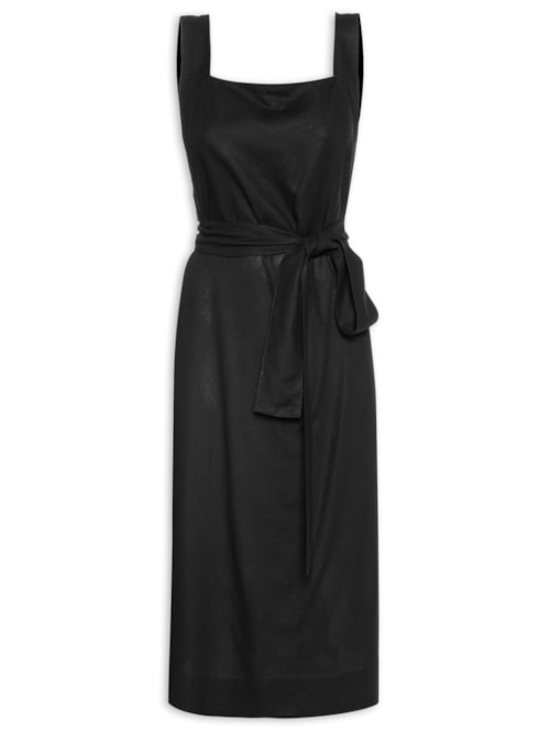 Túnica Feminina Linho Alongada – Preto