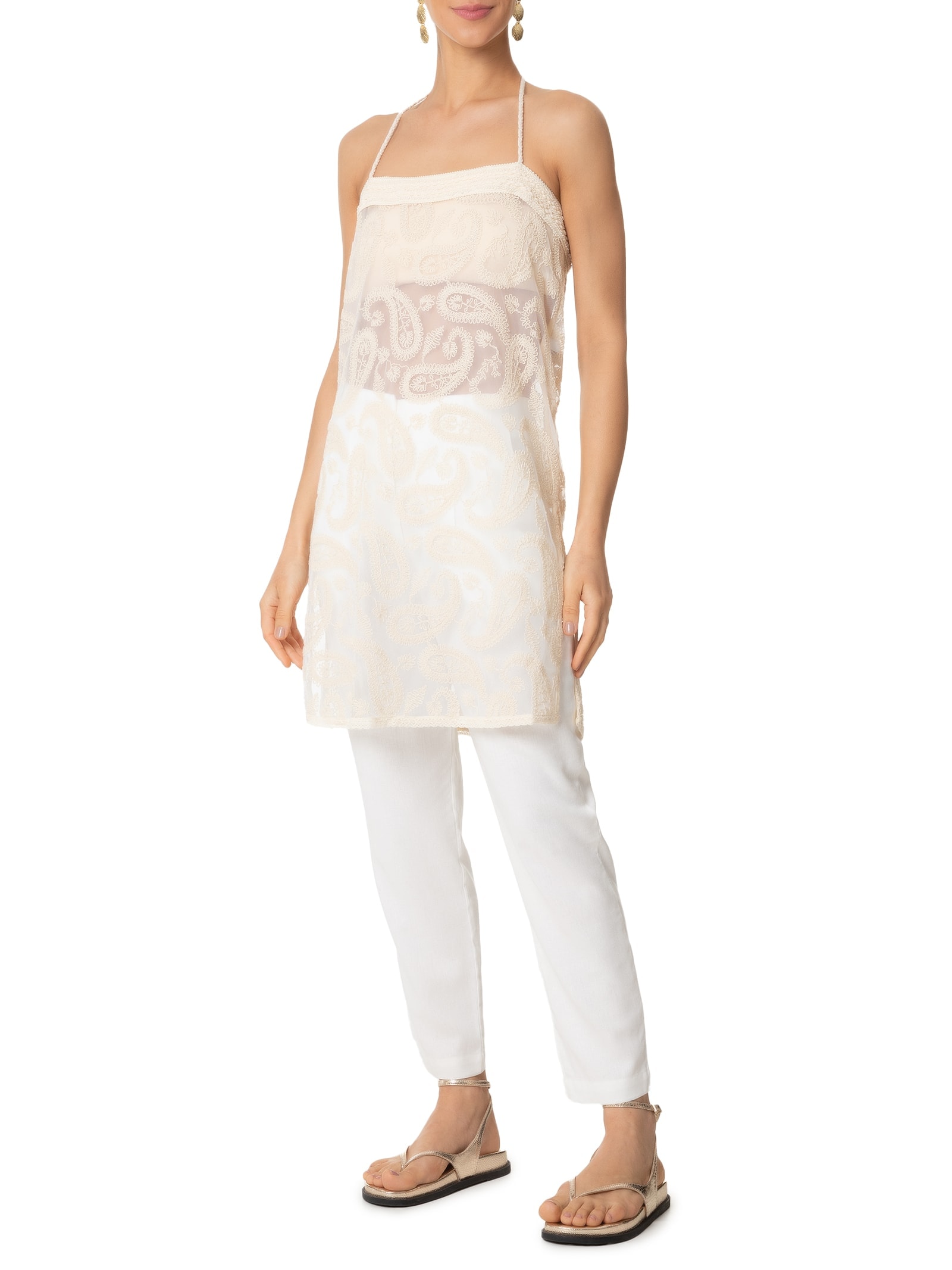 Túnica Feminina Renda Bege Dress To