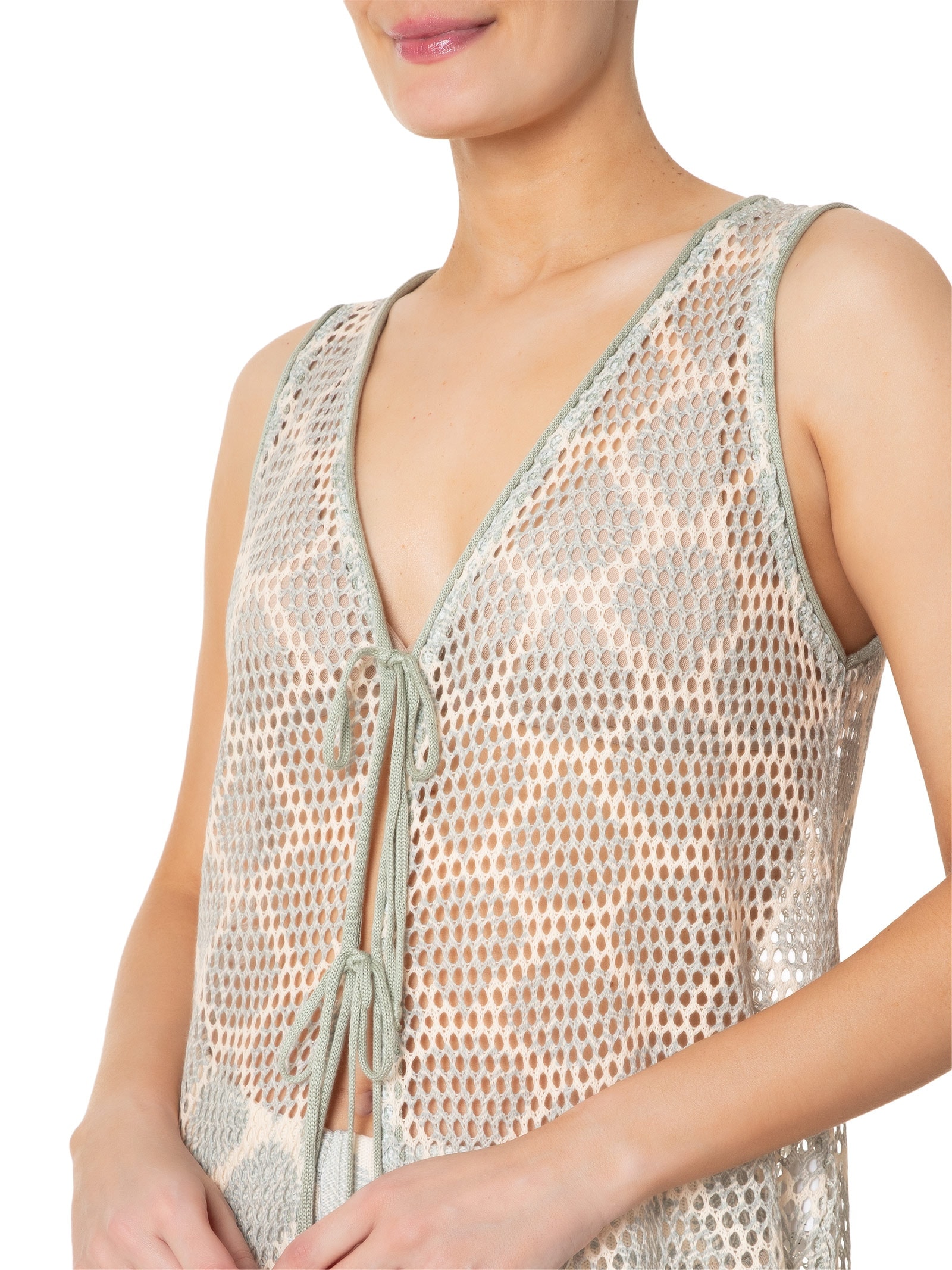 Túnica Feminina Tricot Estampa Atins Azul  Dress To