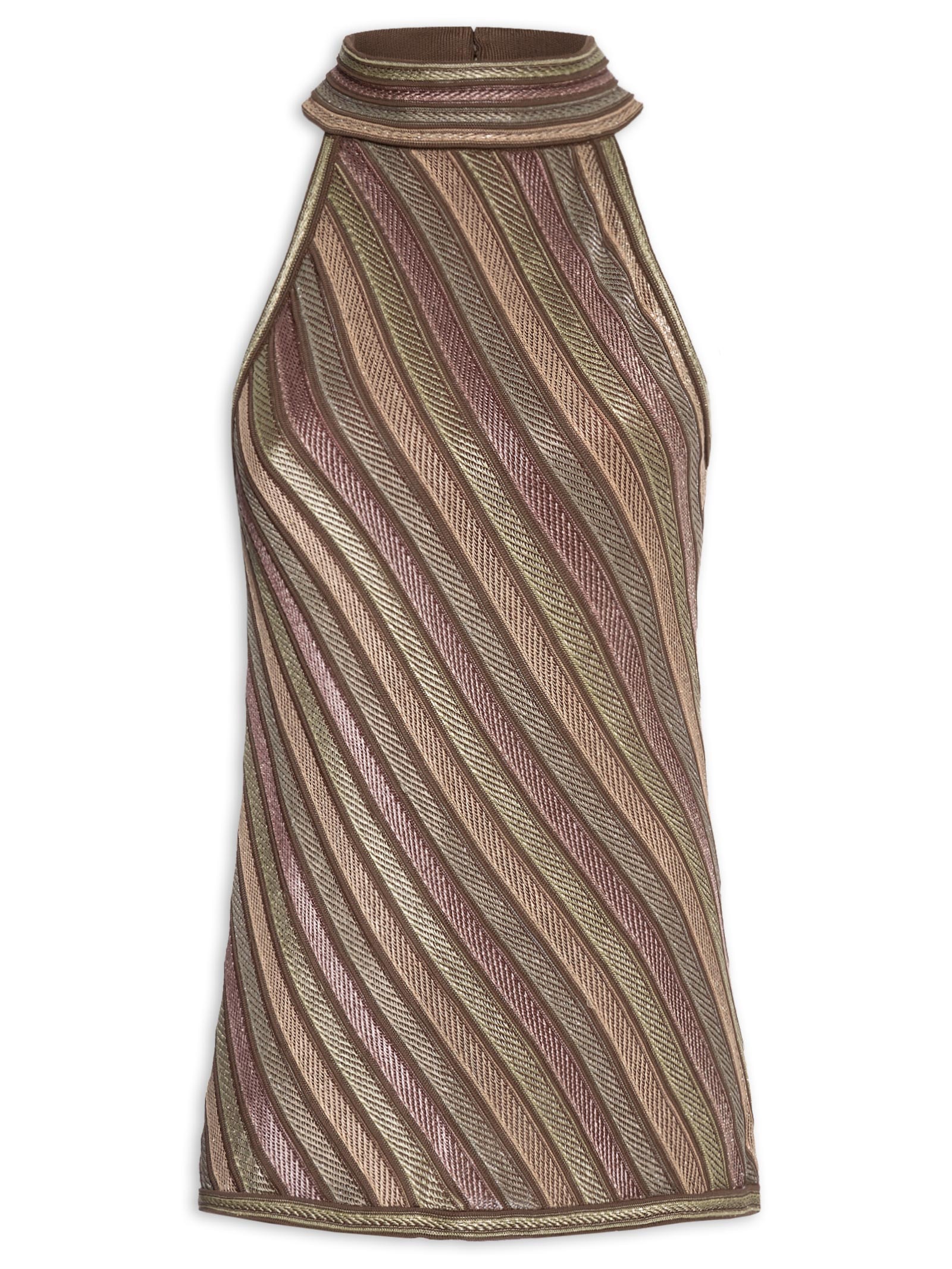 Túnica Feminina Tricot Gola Alta Multicolor Cinza Maria Filó