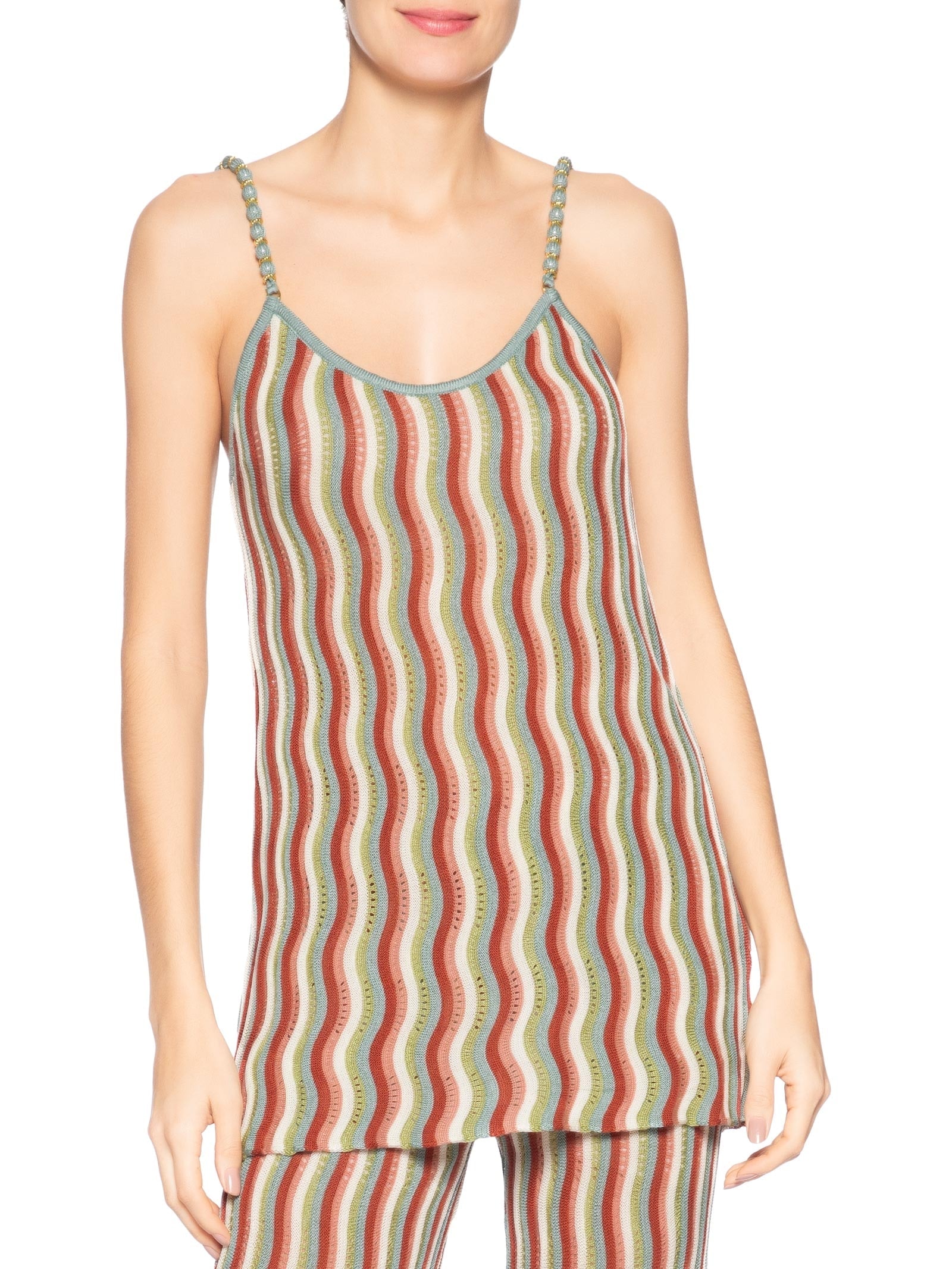 Túnica Feminina Tricot Ponto Ondas Azul Maria Filó