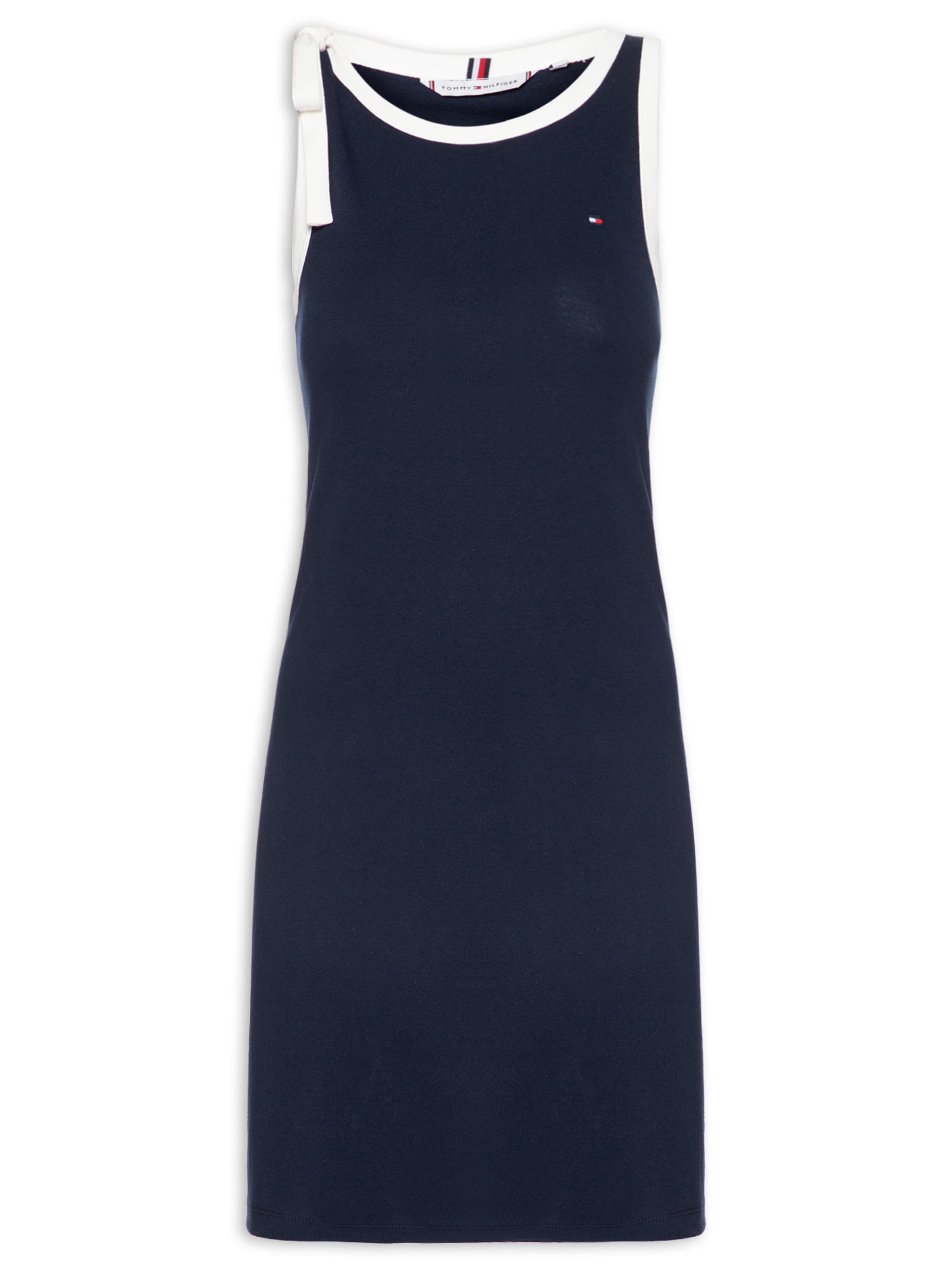 Vestido 1x1 Rib Bow Tee Azul Tommy Hilfiger