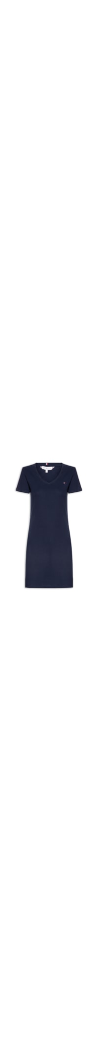 Vestido 1x1 Rib Solid V-Nk S/S Tee - Azul
