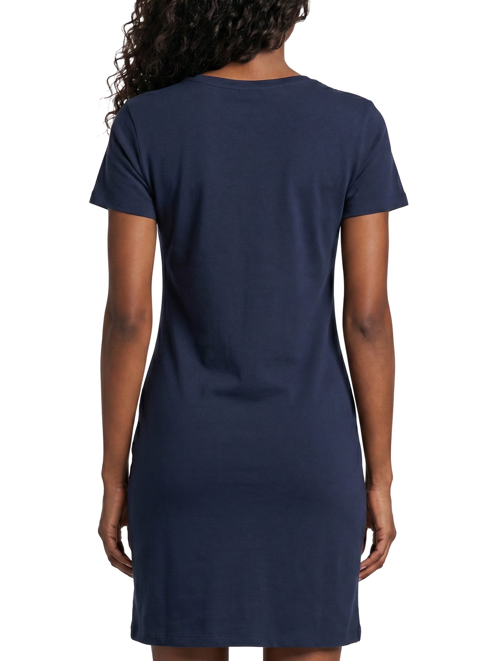 Vestido 1x1 Rib Solid V-Nk S/S Tee Azul Tommy Hilfiger