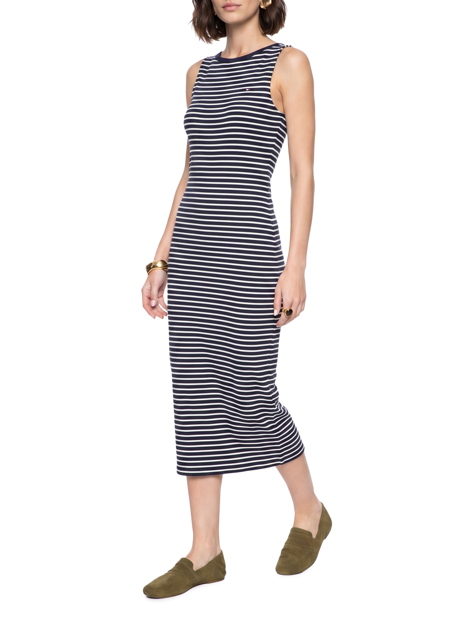 Vestido 5X2 Slim Slash-Nk Drs Preto Tommy Hilfiger