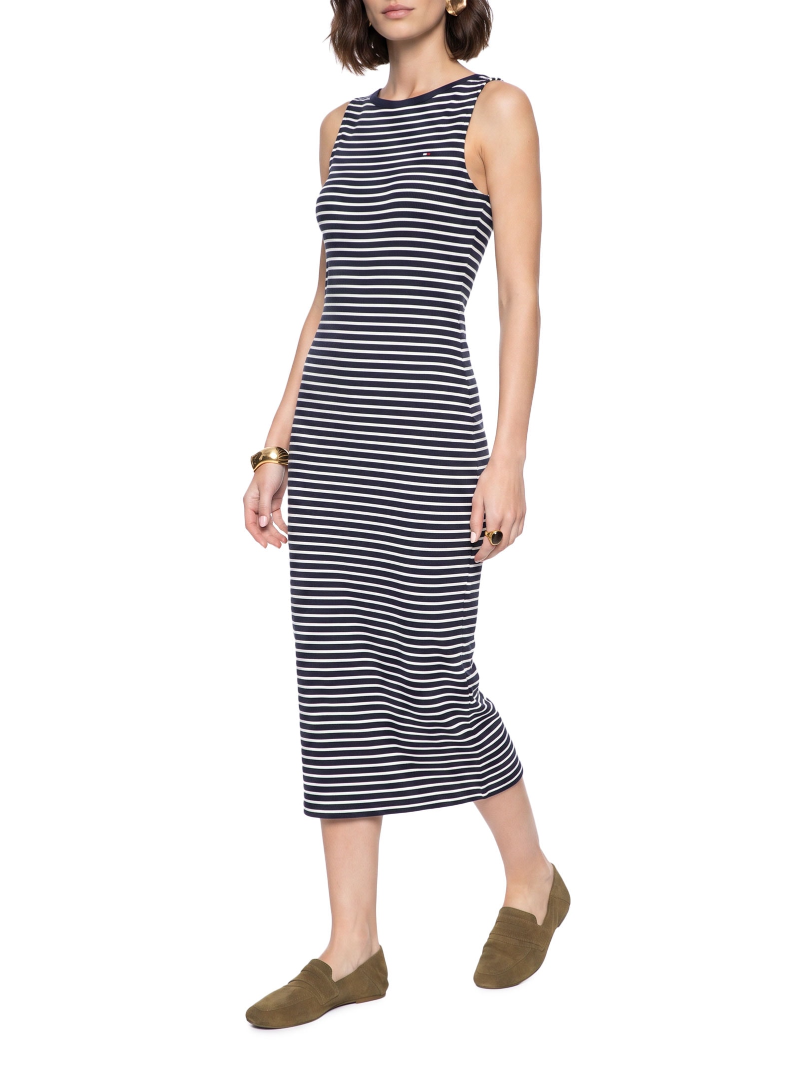 Vestido 5X2 Slim Slash-Nk Drs Preto Tommy Hilfiger