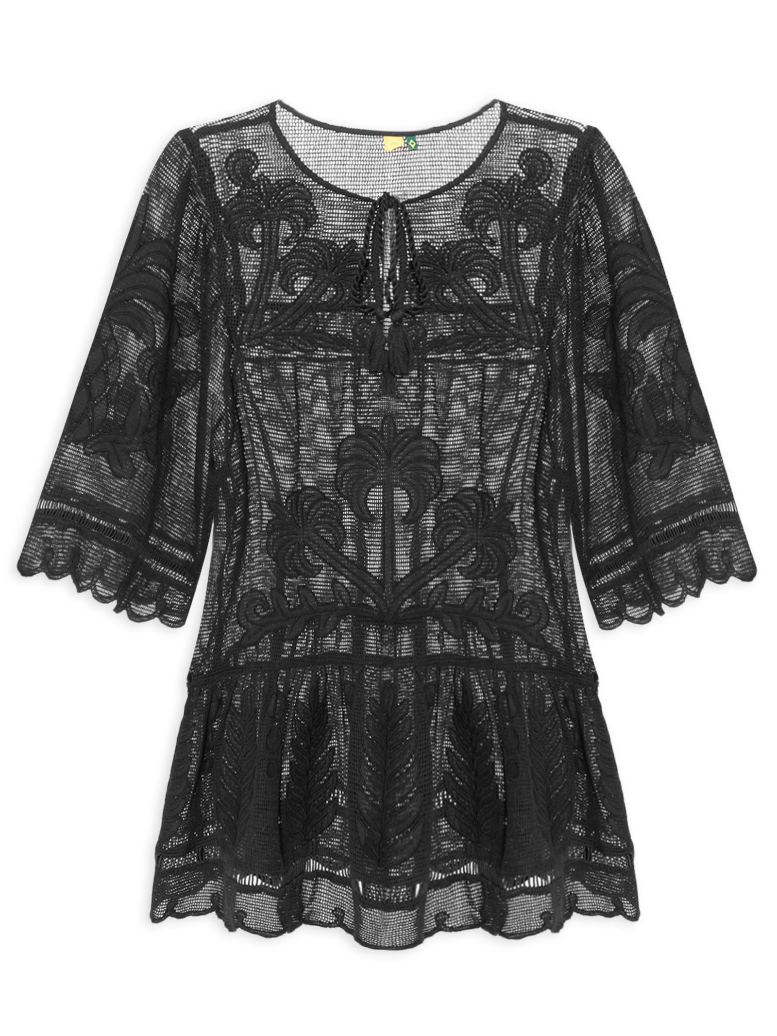 Vestido Abacainika Preto Farm Praia