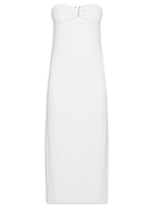 Vestido Abertura No Busto - Branco