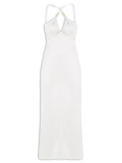 Vestido Acetinado Viv – Off White