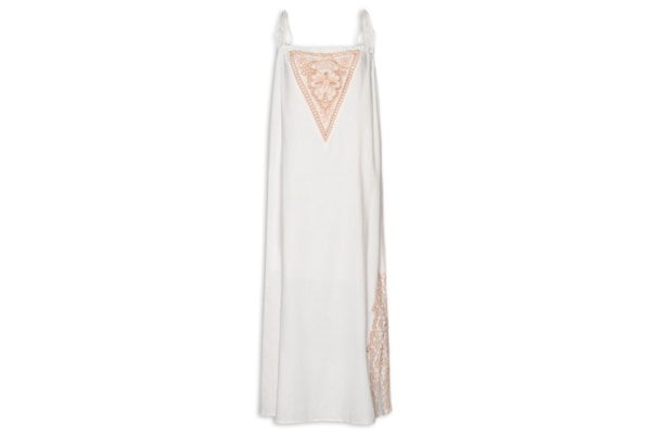 Vestido Alça Bordado Lotus - Branco