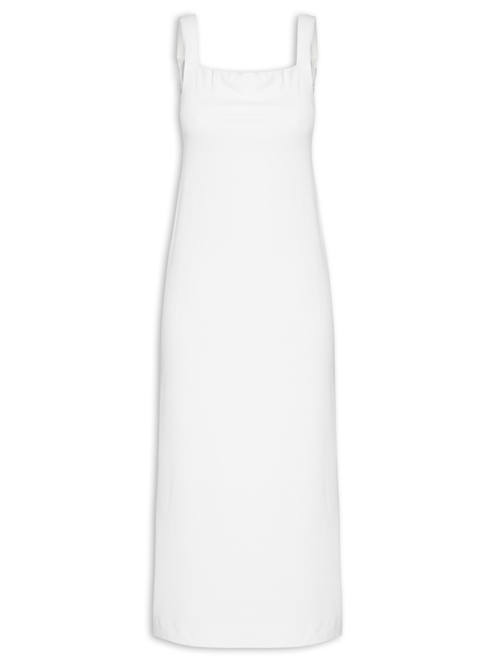 Vestido Alça Crepe Branco Farm