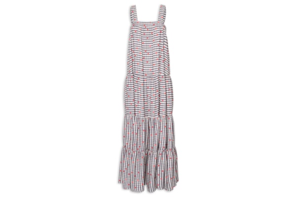 Vestido Alça Estampa Cerejinhas - Azul