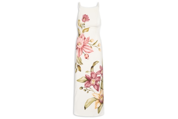 Vestido Alça Flor De Roma - Branco