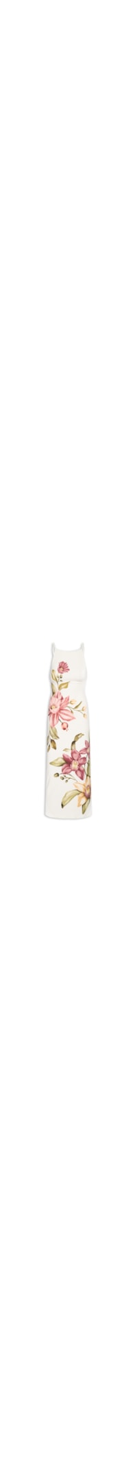Vestido Alça Flor De Roma - Branco
