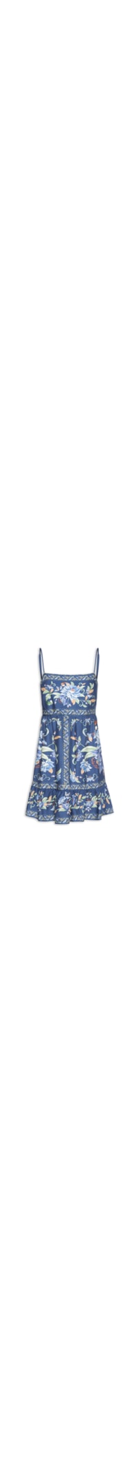 Vestido Alça Floral Ana - Azul