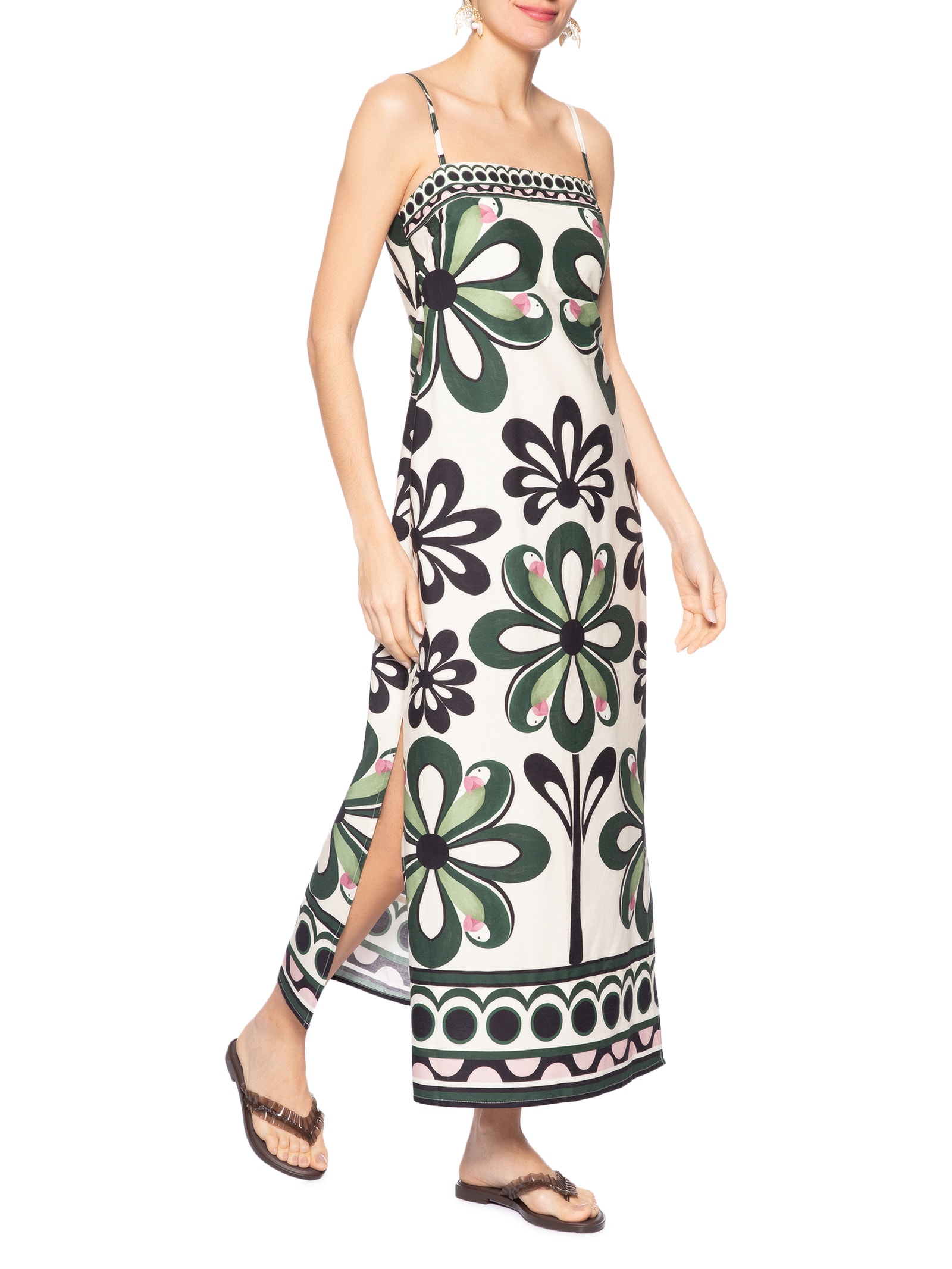 Vestido Alça Florara Preto Farm