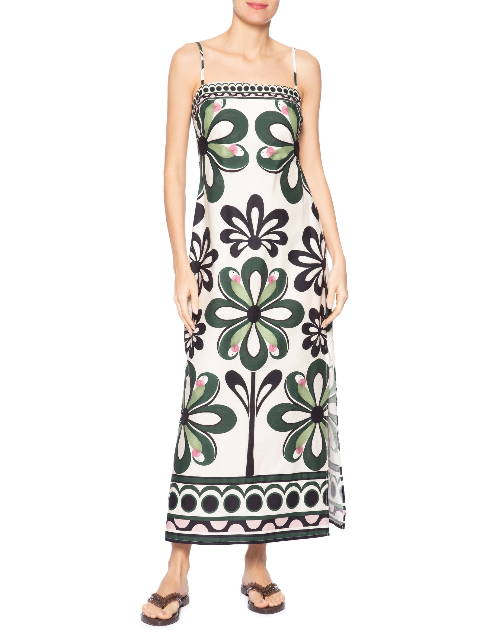 Vestido Alça Florara Preto Farm
