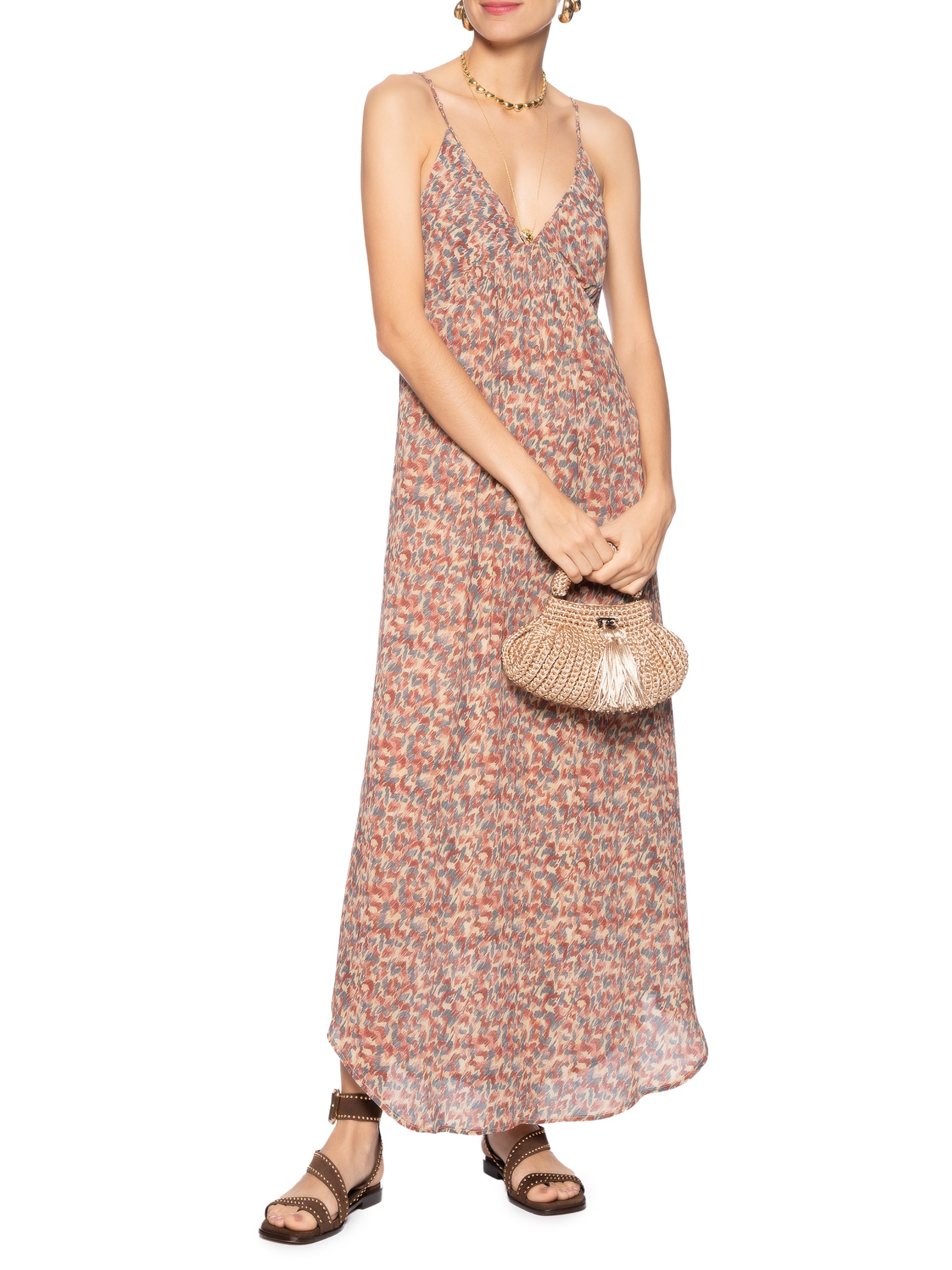 Vestido Alça Ggt Estampa Prisma Vermelho Maria Filó