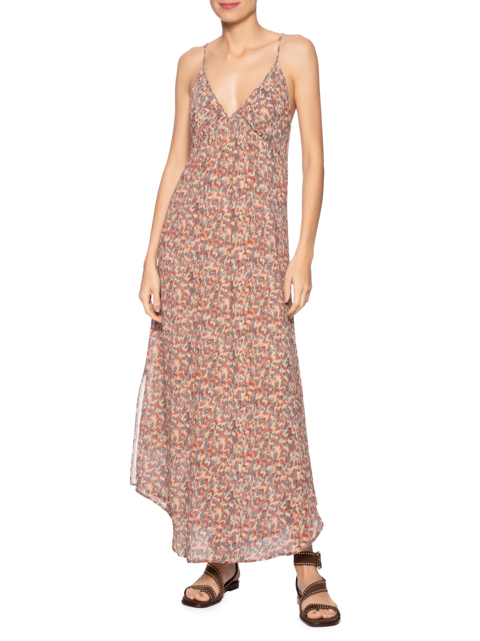 Vestido Alça Ggt Estampa Prisma Vermelho Maria Filó