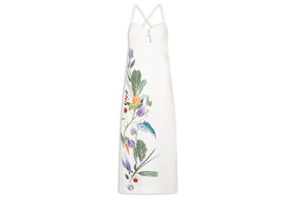 Vestido Alça Horta Tropical – Off White