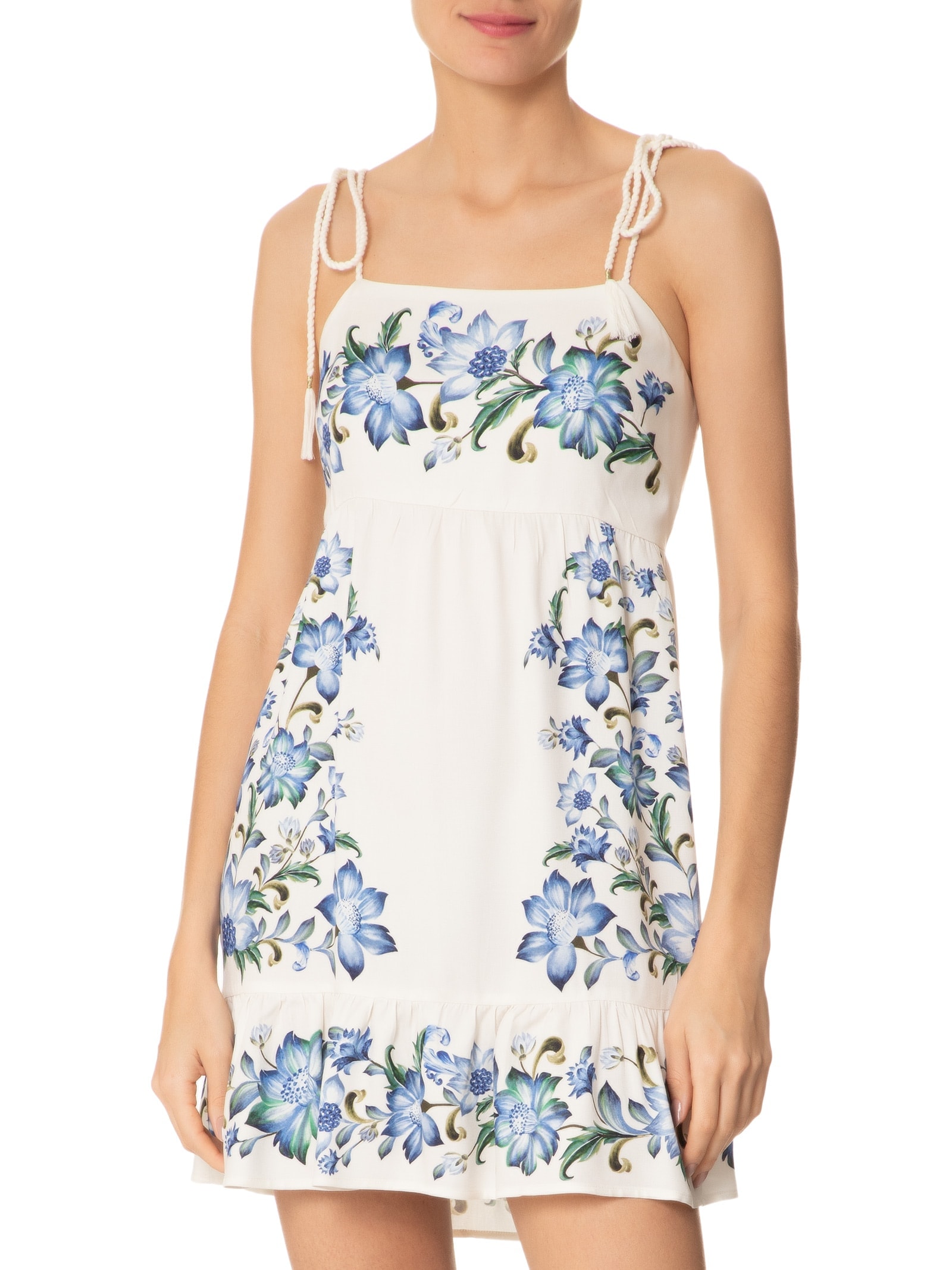 Vestido Alça Laura Branco Farm