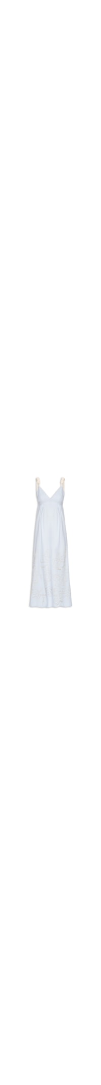 Vestido Alça Linho Bordado Vital - Azul