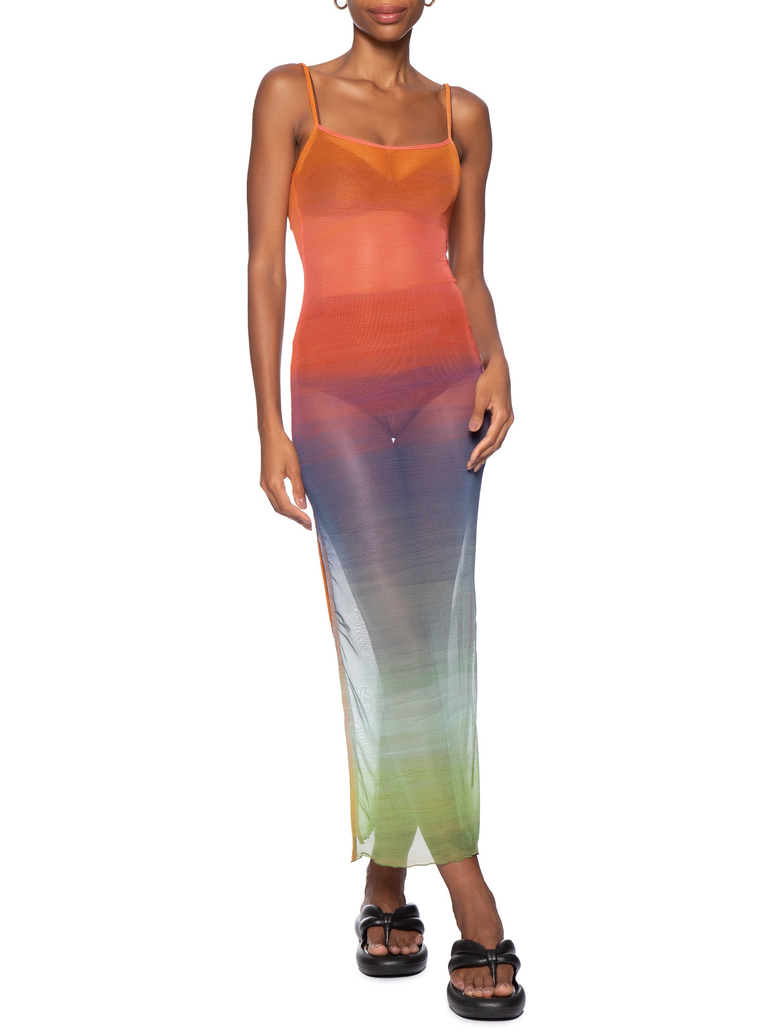 Vestido Alça Marítime Ombre Rosa Farm Praia