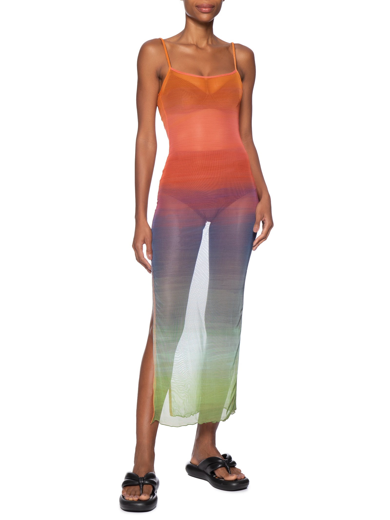 Vestido Alça Marítime Ombre Rosa Farm Praia