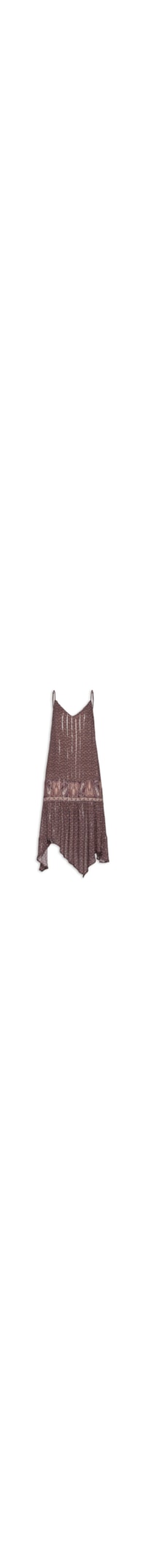 Vestido Alça Pontas Estampa Trevo B – Marrom
