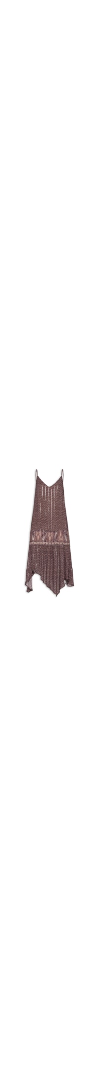 Vestido Alça Pontas Estampa Trevo B – Marrom