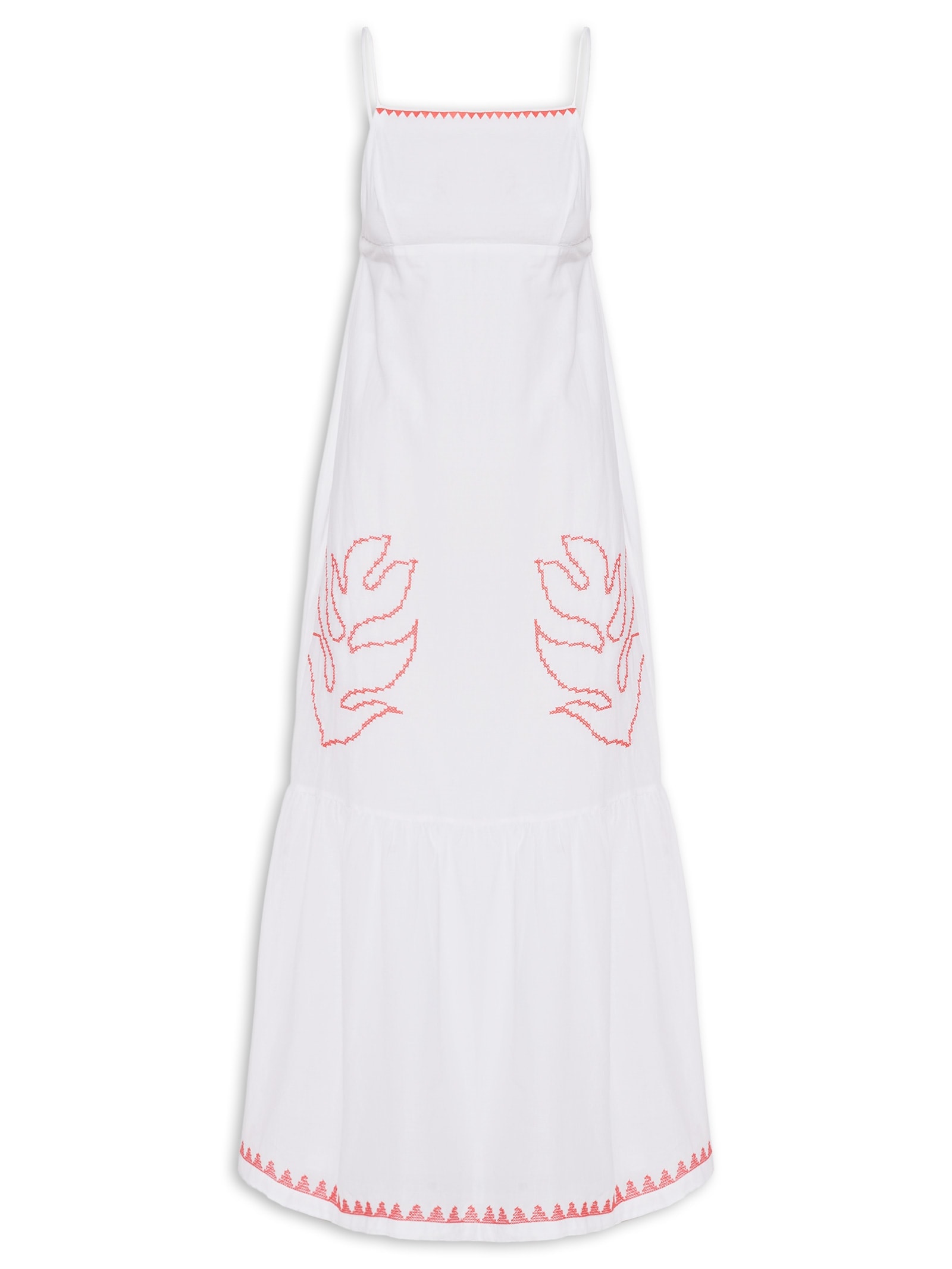 Vestido Alça Voil Bordado Hot Branco Cantão