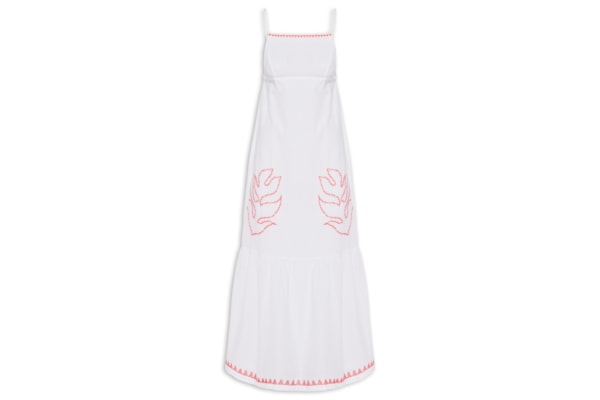 Vestido Alça Voil Bordado Hot - Branco