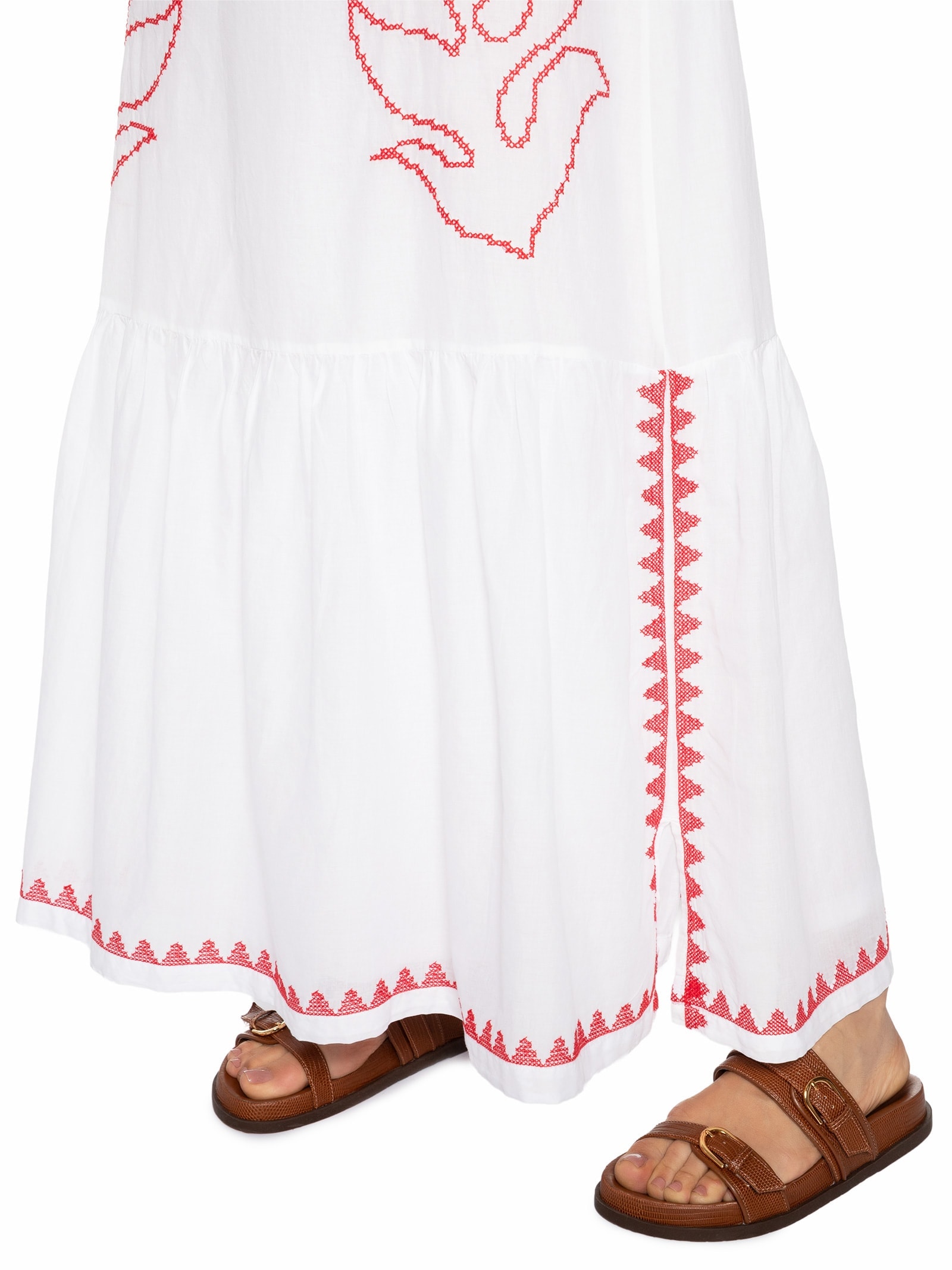 Vestido Alça Voil Bordado Hot Branco Cantão