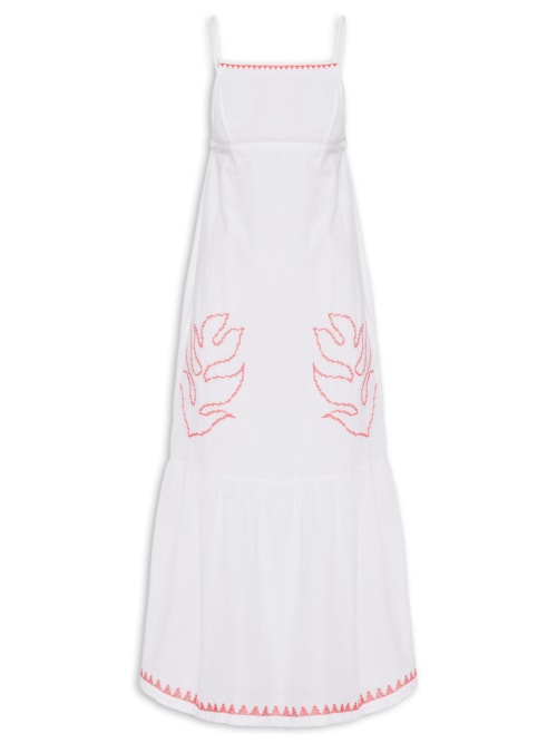 Vestido Alça Voil Bordado Hot – Branco