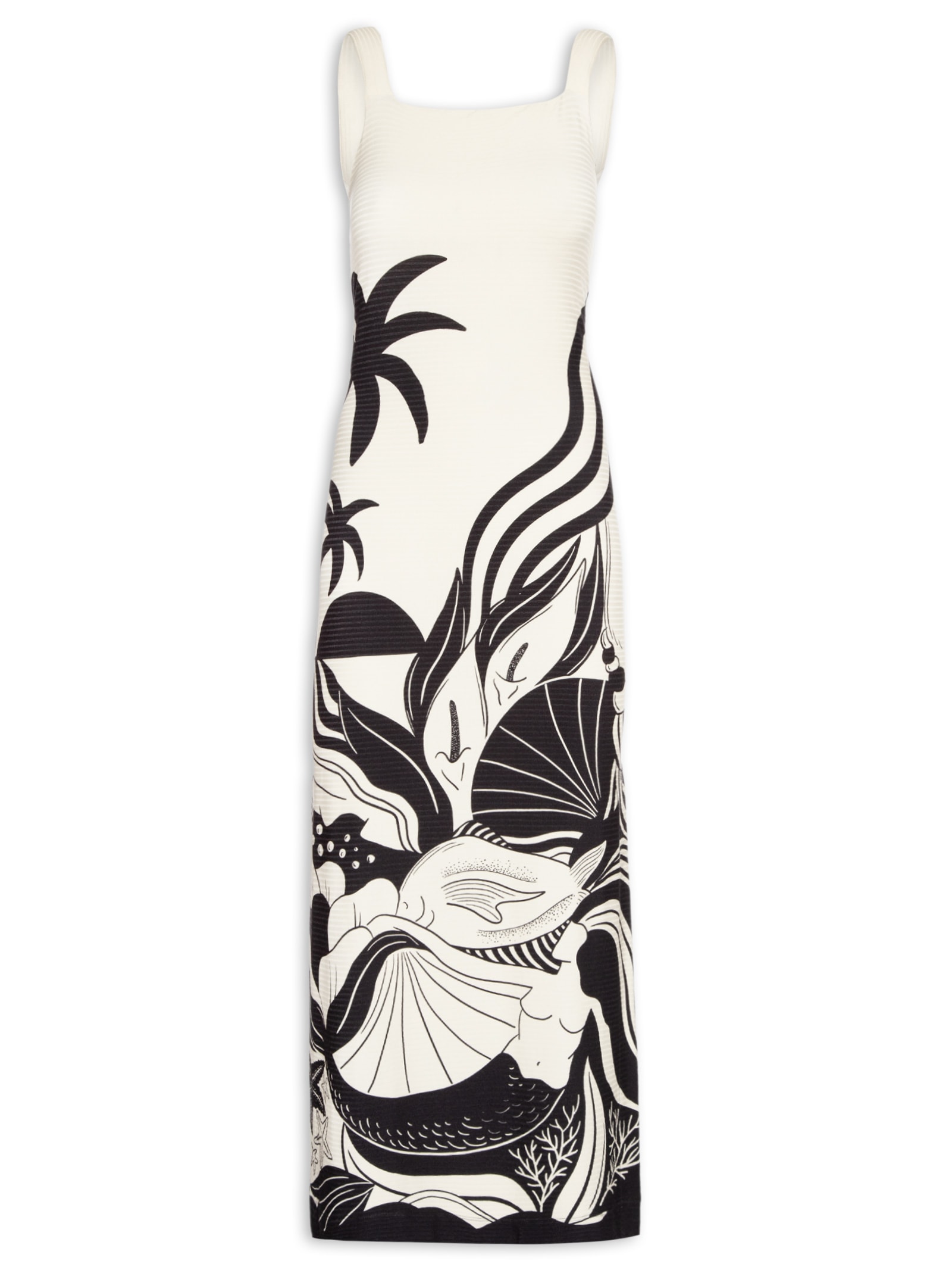 Vestido Alças Festa De Mar Preto Farm