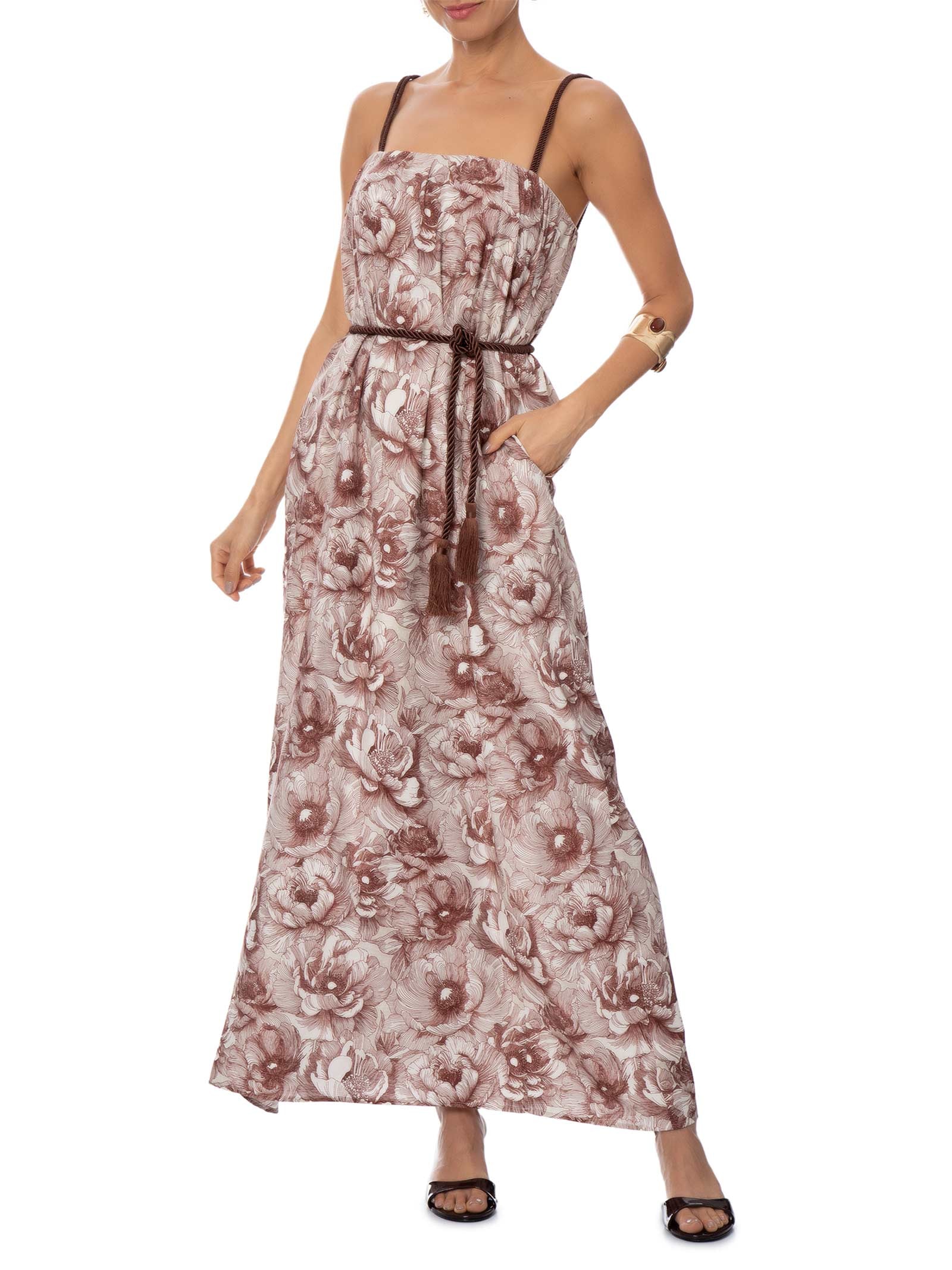 Vestido Alças Grazi Marrom Le Lis