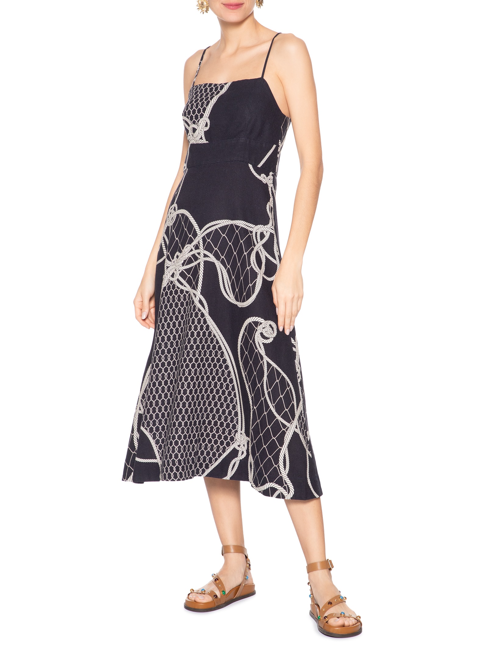 Vestido Alças Knot Blue Azul Osklen