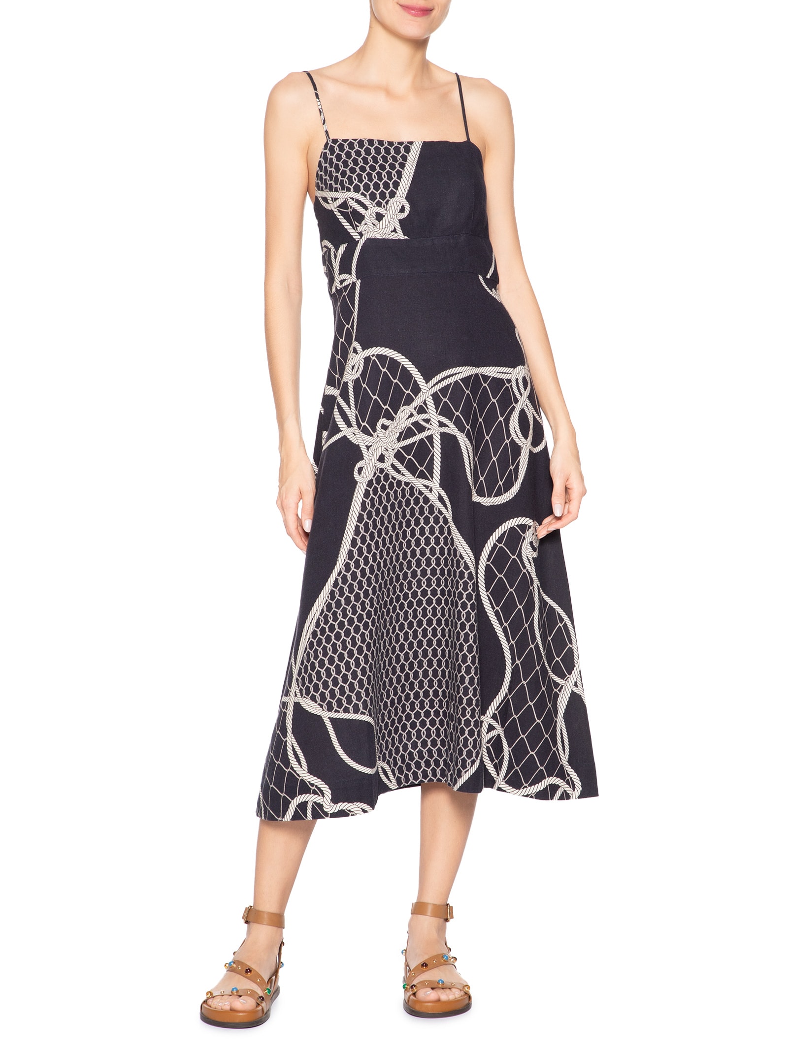 Vestido Alças Knot Blue Azul Osklen