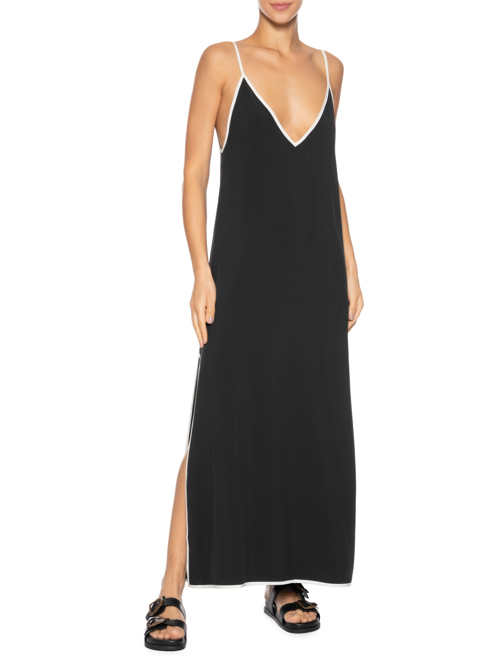 Vestido Alças Longui Superlight Viés Preto Osklen